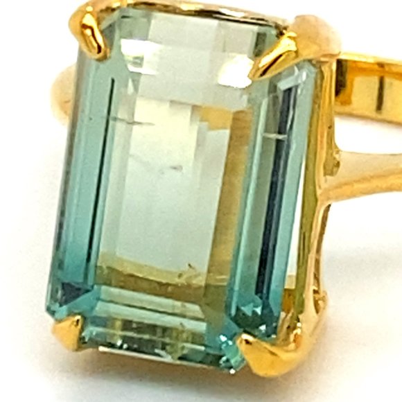 BiColor Tourmaline 7.60ct Solid 14K Yellow Gold Ring - Picture 7 of 7